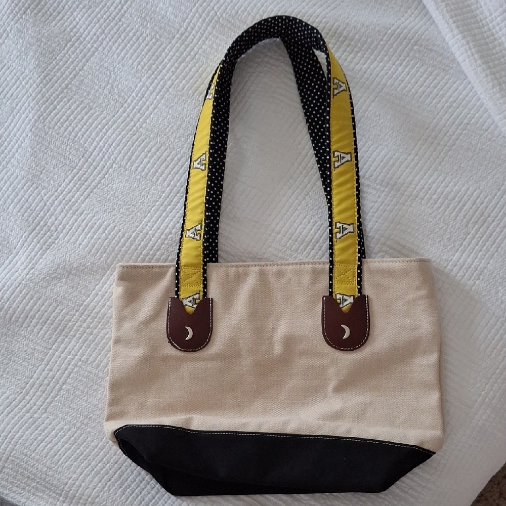 Stylish Cream and Black Tote Bag